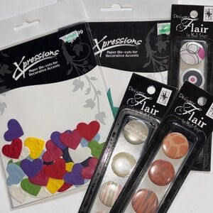 Xpressions paper die cut Heart StarsY2K Set Designer Flair self adhesive